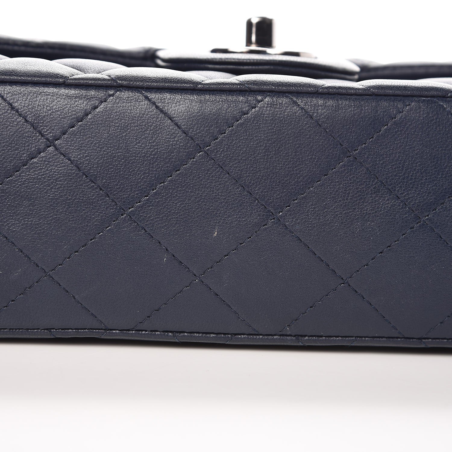 Chanel Lambskin Quilted Medium Double Flap Dark Blue 9 of 11