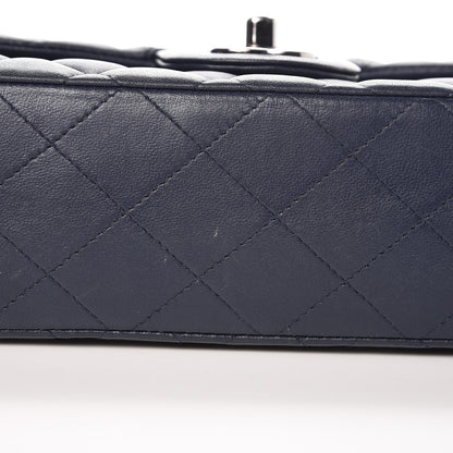 Chanel Lambskin Quilted Medium Double Flap Dark Blue 9 of 11