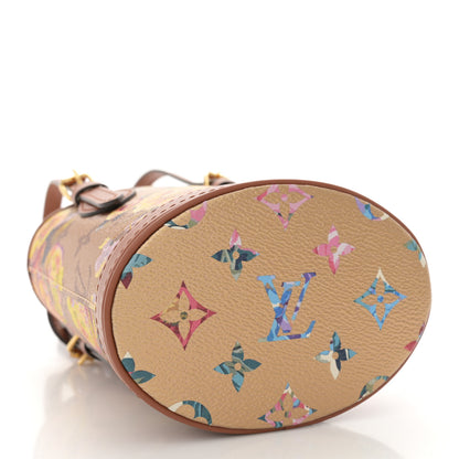 Louis Vuitton Metallic Monogram LV Garden Nano Bucket Bag Gold 5 of 10
