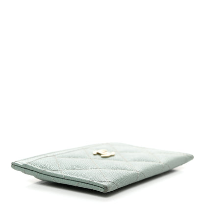 Chanel Caviar Quilted Card Holder Light Blue 4 of 10