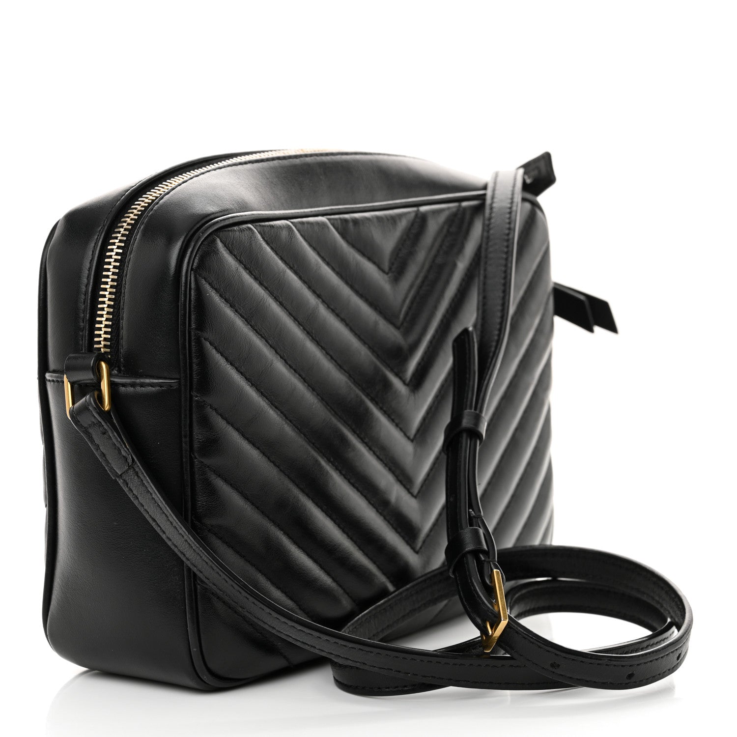 Saint Laurent Calfskin Matelasse Monogram Lou Camera Bag Black 3 of 16