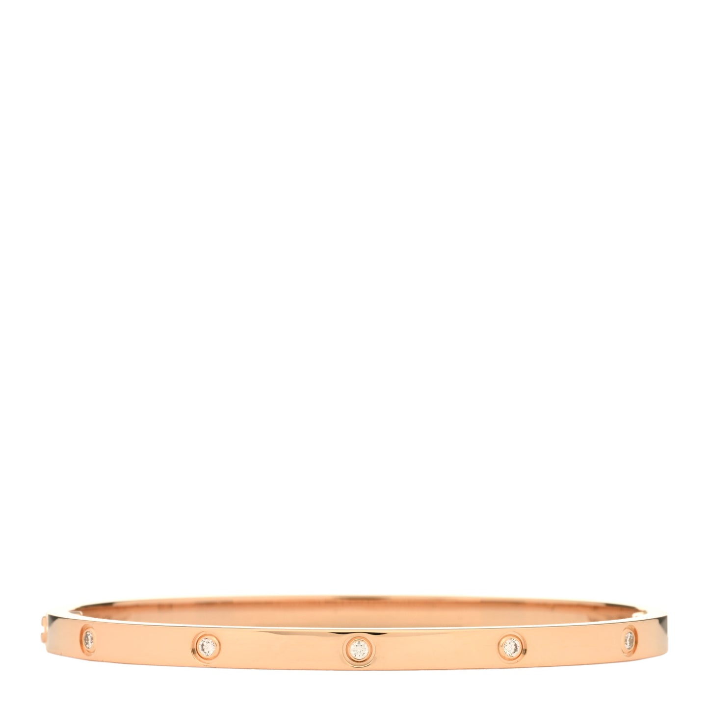 18K Pink Gold 10 Diamond Small LOVE Bracelet 16