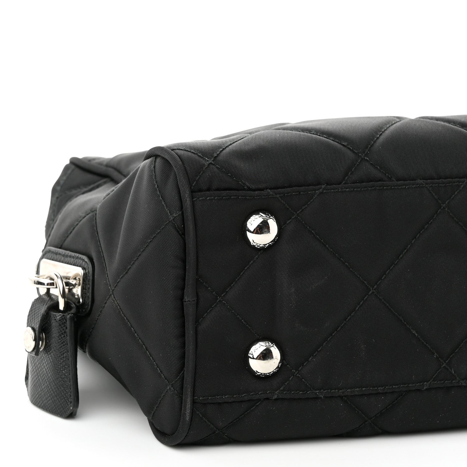 Prada Nylon Tessuto Impuntu Quilted Shoulder Bag Black 8 of 9