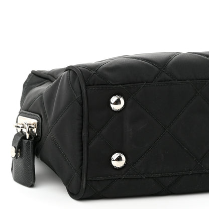 Prada Nylon Tessuto Impuntu Quilted Shoulder Bag Black 8 of 9