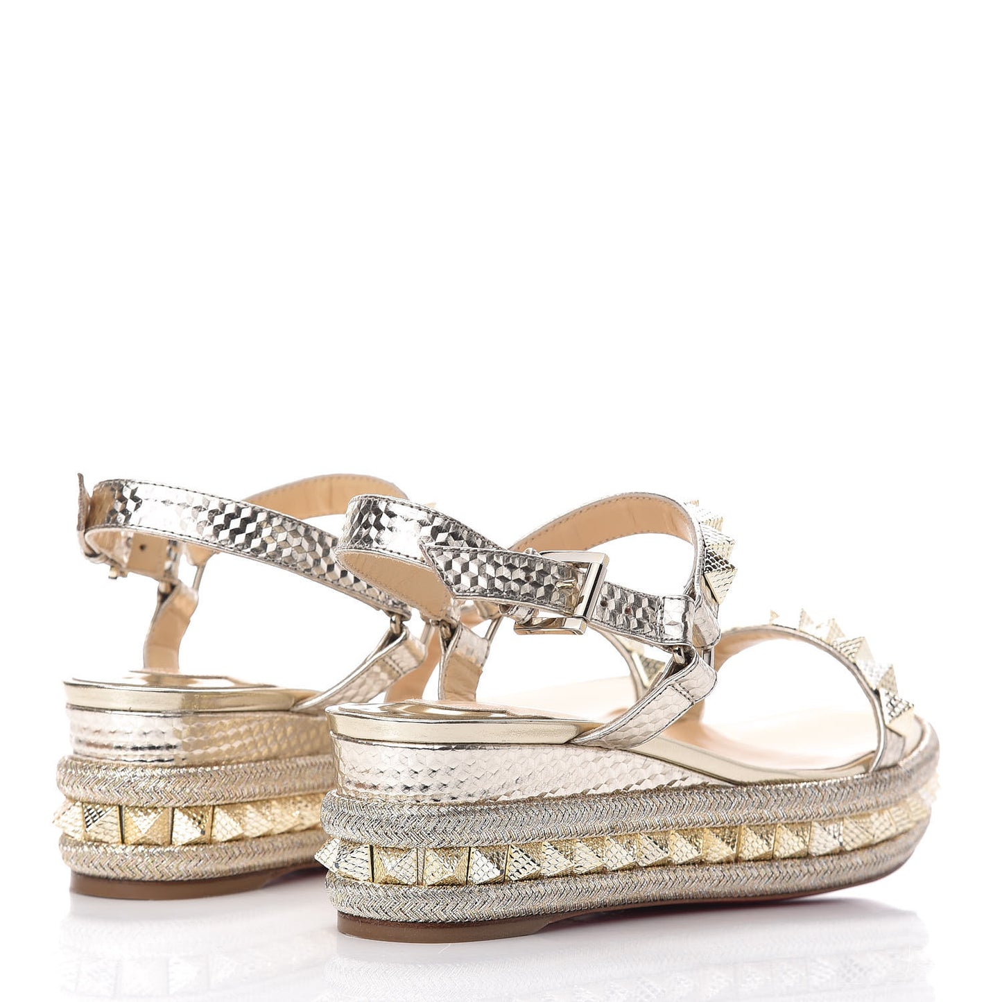Calfskin Cubiste Pyraclou 60 Platform Sandals 36 Platine