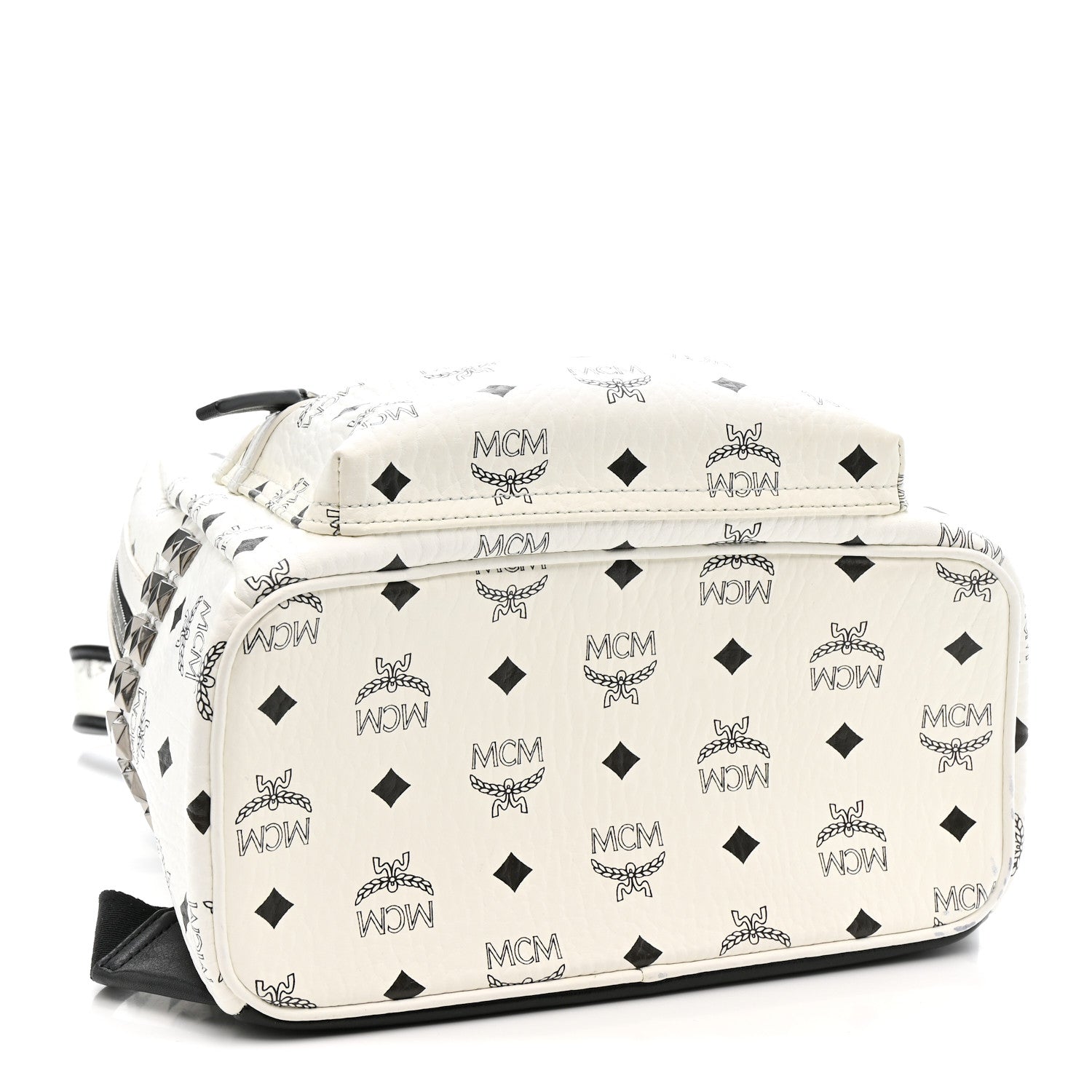 MCM Visetos Small Side Stud Stark Backpack White 4 of 10