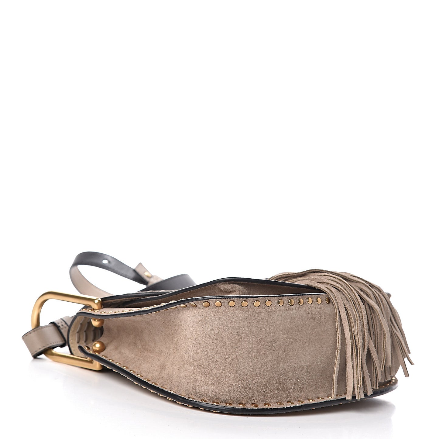 Suede Braided Small Hudson Shoulder Bag Motty Grey