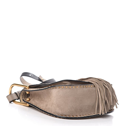 Chloe Suede Braided Small Hudson Shoulder Bag Motty Grey 4 of 9