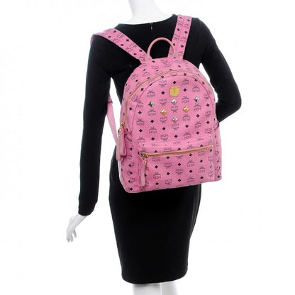 MCM Visetos Medium Sprinkle Stud Stark Backpack Pink 2 of 18