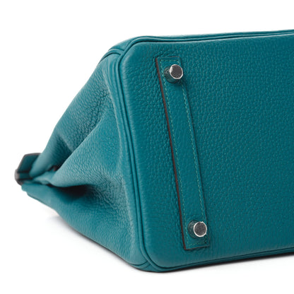 Hermes Taurillon Clemence Birkin 30 Vert Bosphore 5 of 10