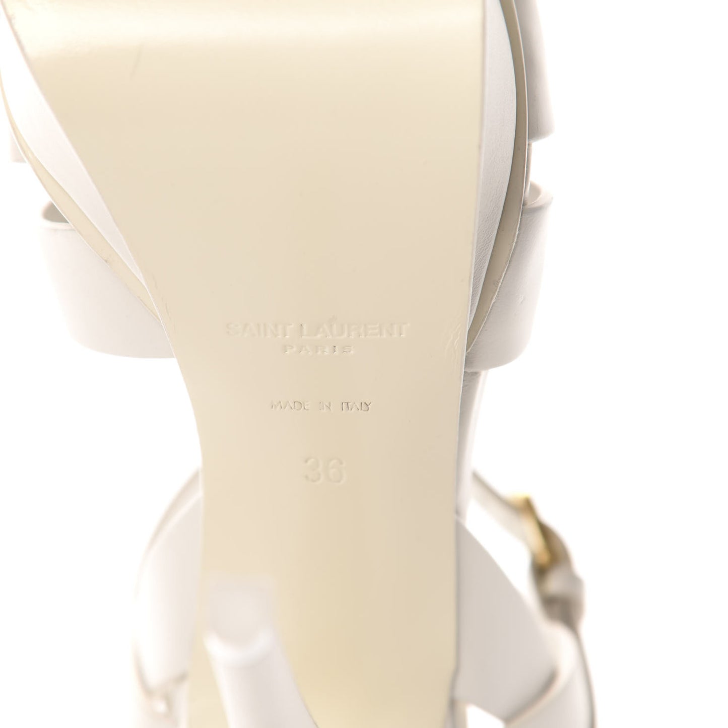 Calfskin Tribute 105 Platform Sandals 36 Porcellana