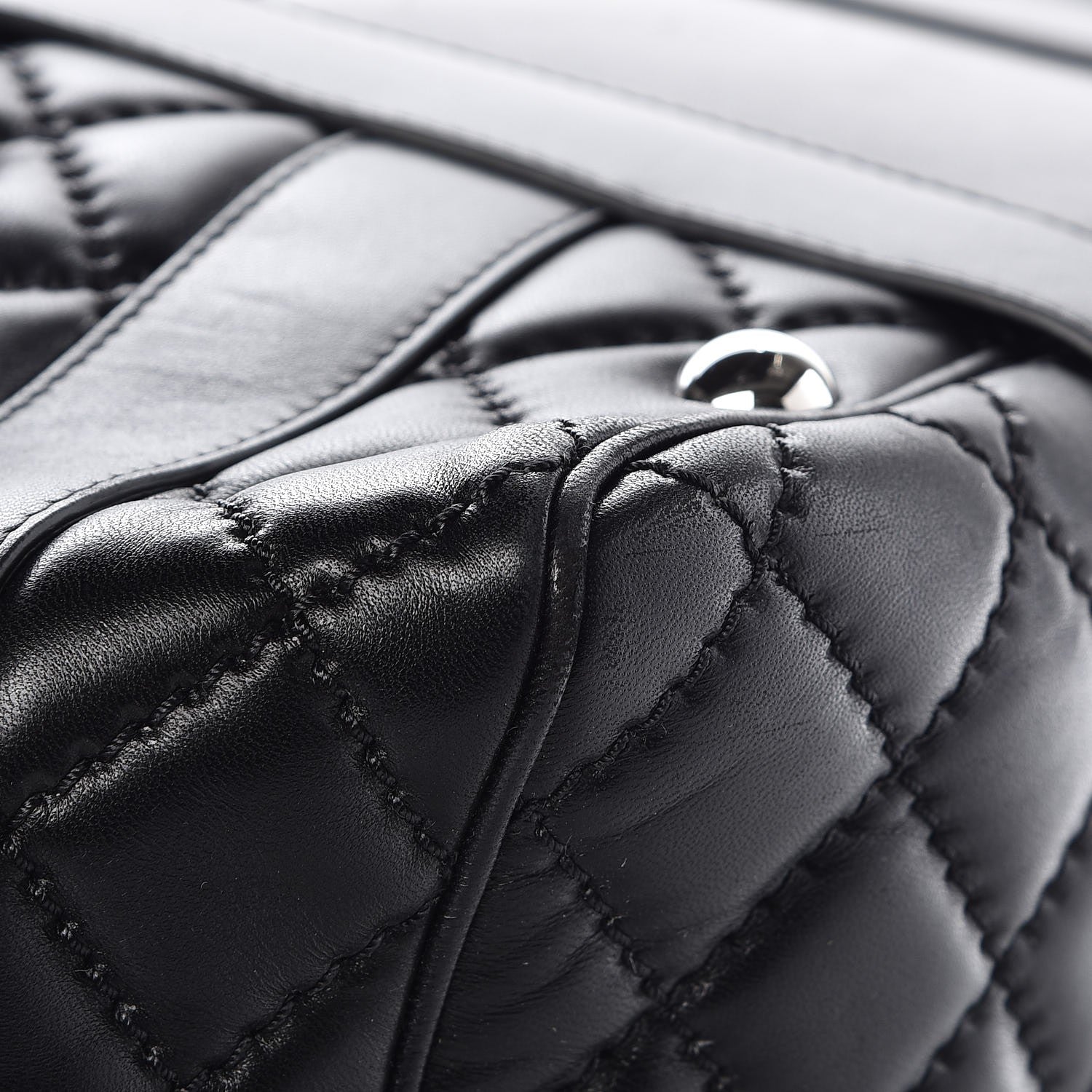 Chanel Lambskin Quilted Large Easy Carry Shopping Tote Black 10 of 12