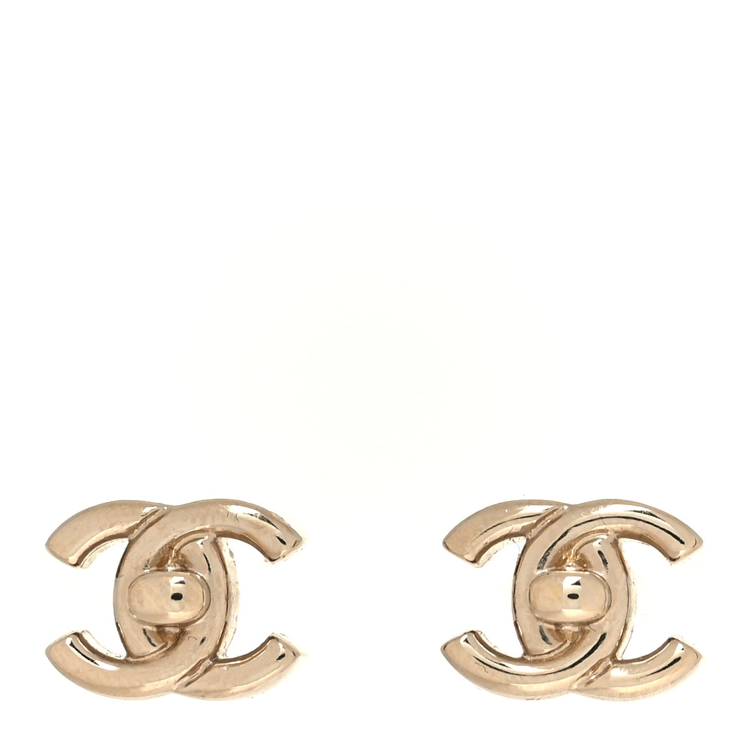 Metal CC Turnlock Earrings Gold