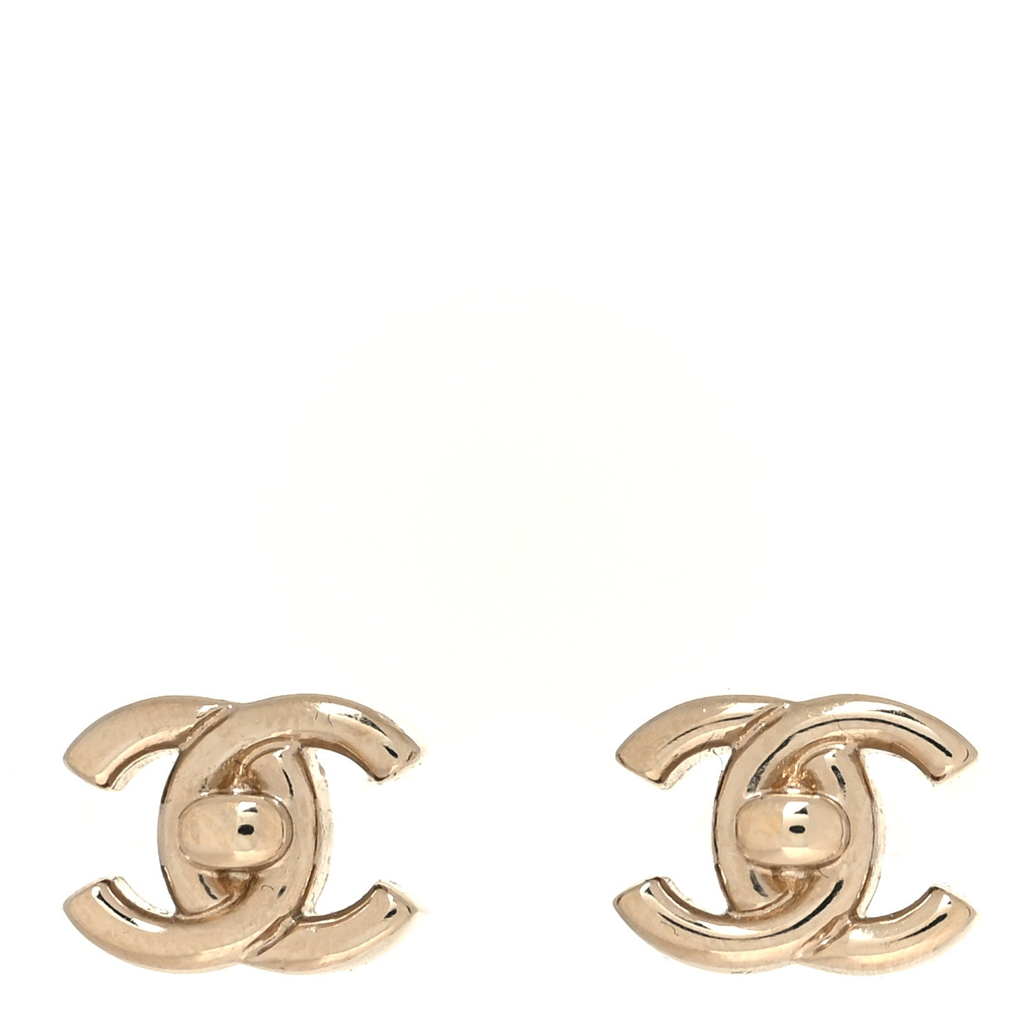 Chanel Metal CC Turnlock Earrings Gold 1 of 5