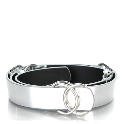 Chanel Calfskin CC Mirror Belt 85 34 Silver 1 of 9