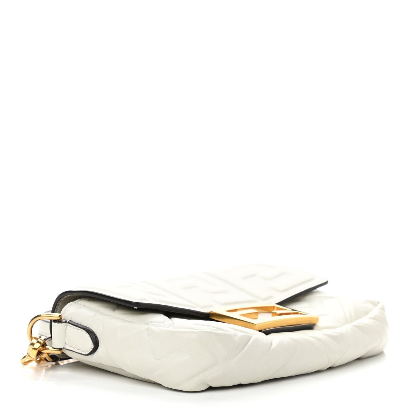 Nappa FF 1974 Embossed Mini Baguette White