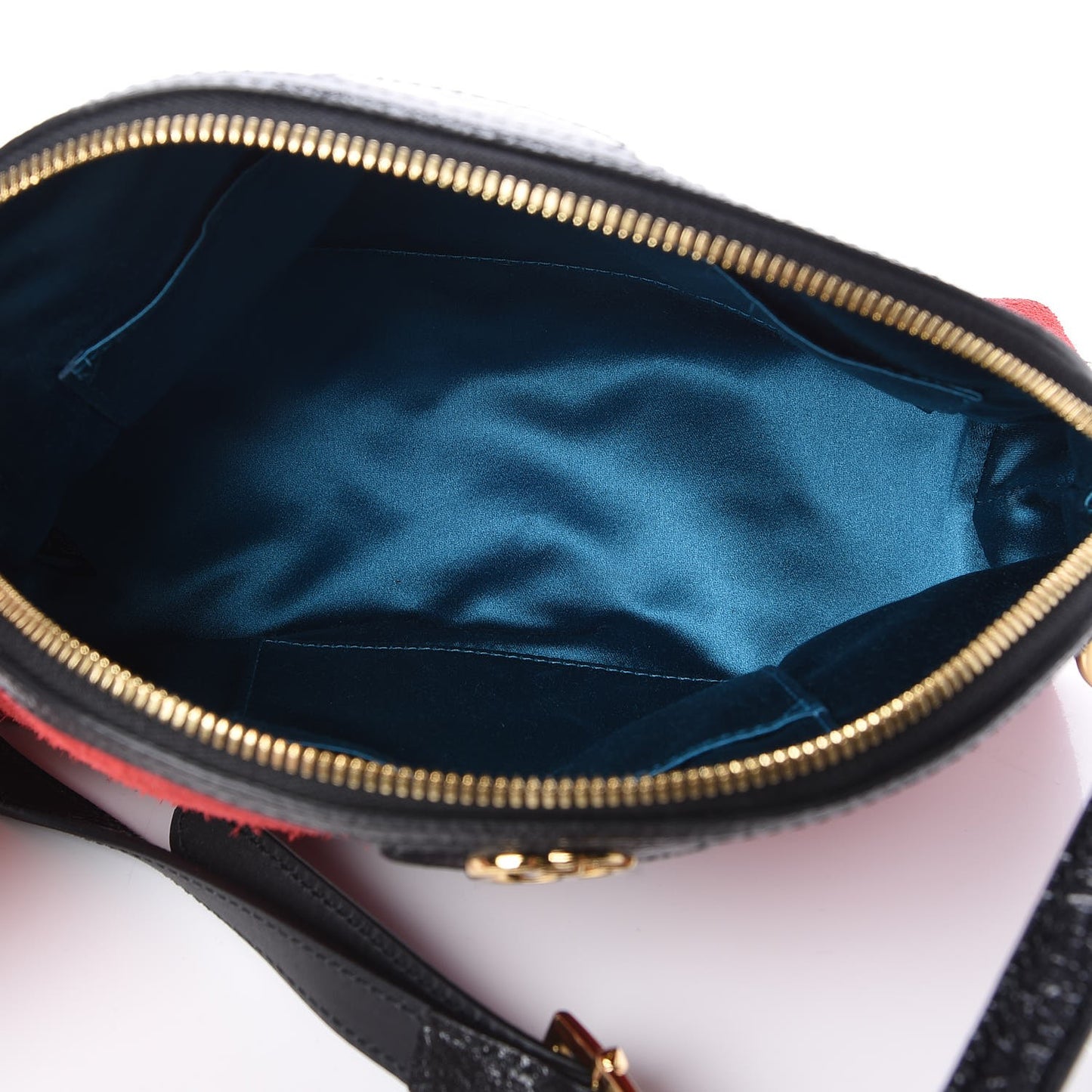 Suede Patent Web GG Small Ophidia Dome Shoulder Bag Hibiscus Red