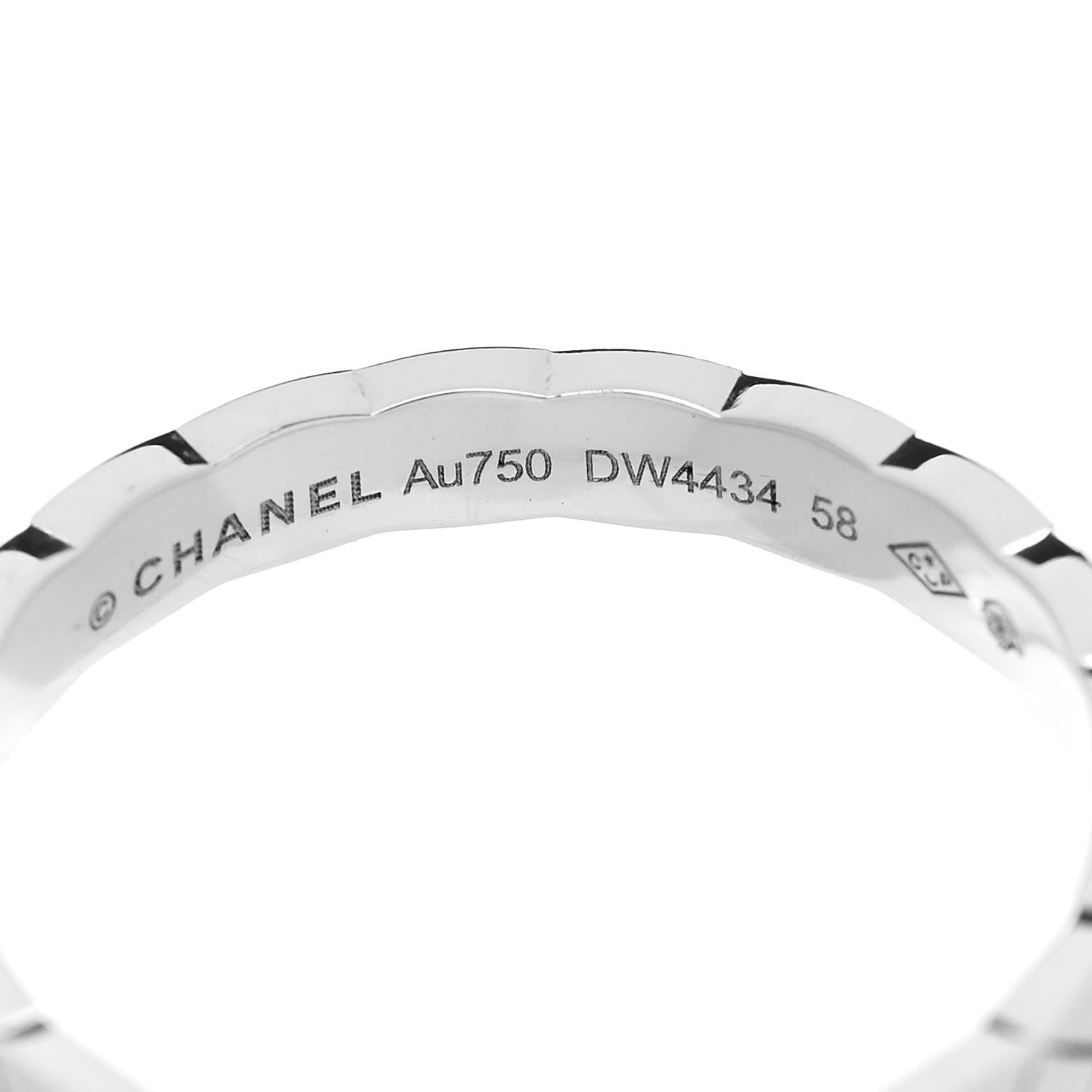 Chanel 18K White Gold Mini Coco Crush Ring 58 8.25 4 of 5