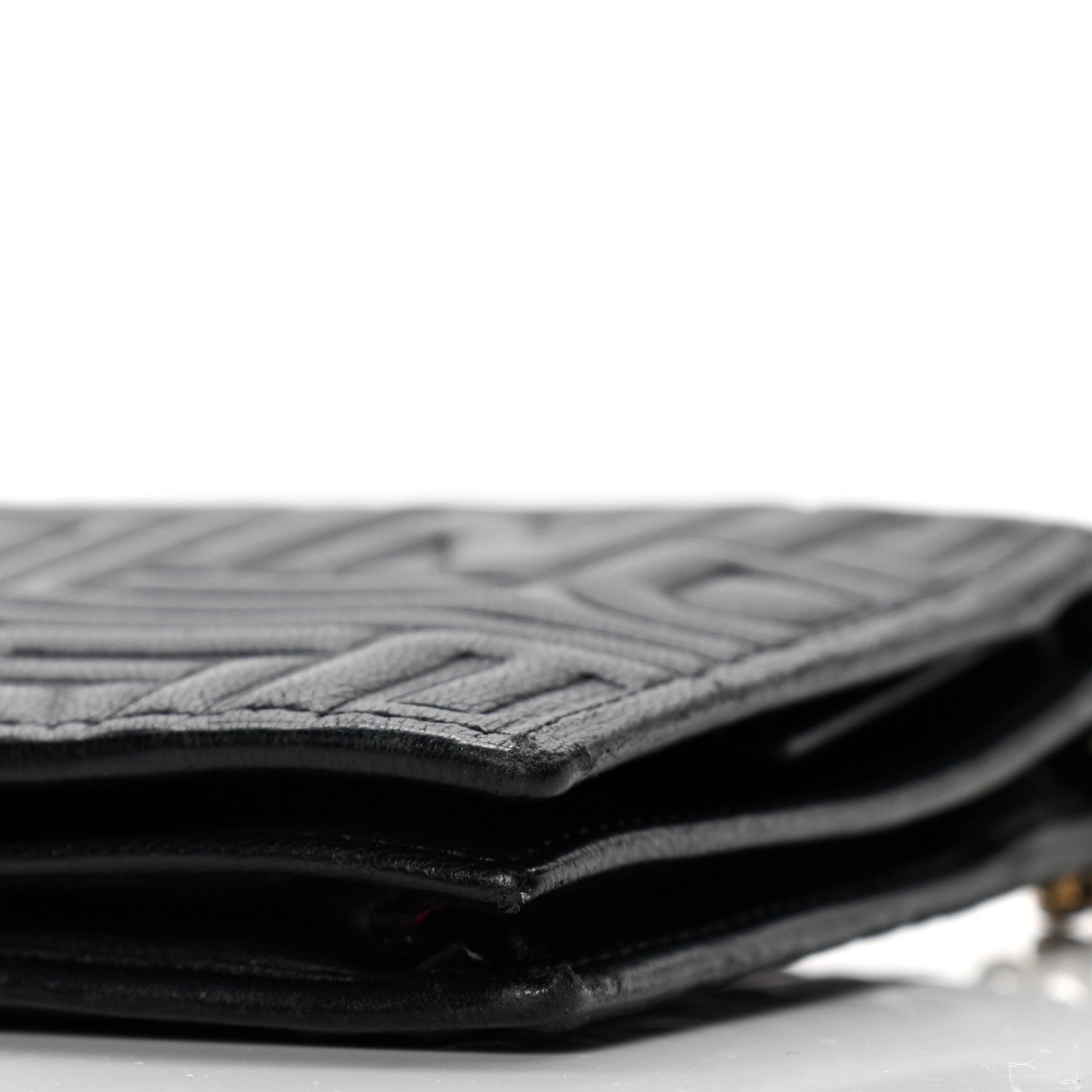 Fendi Nappa Logo Embossed Long Wallet On Chain Black 7 of 7