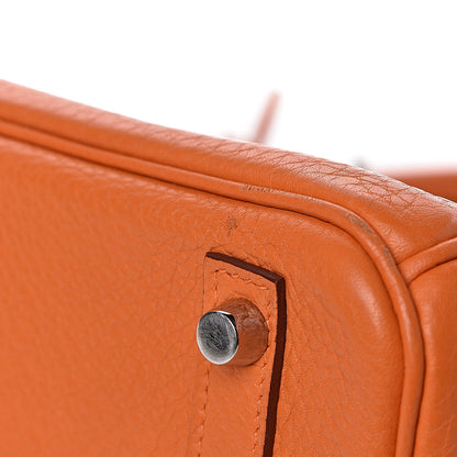 Hermes Taurillon Clemence Birkin 30 Orange 33 of 36