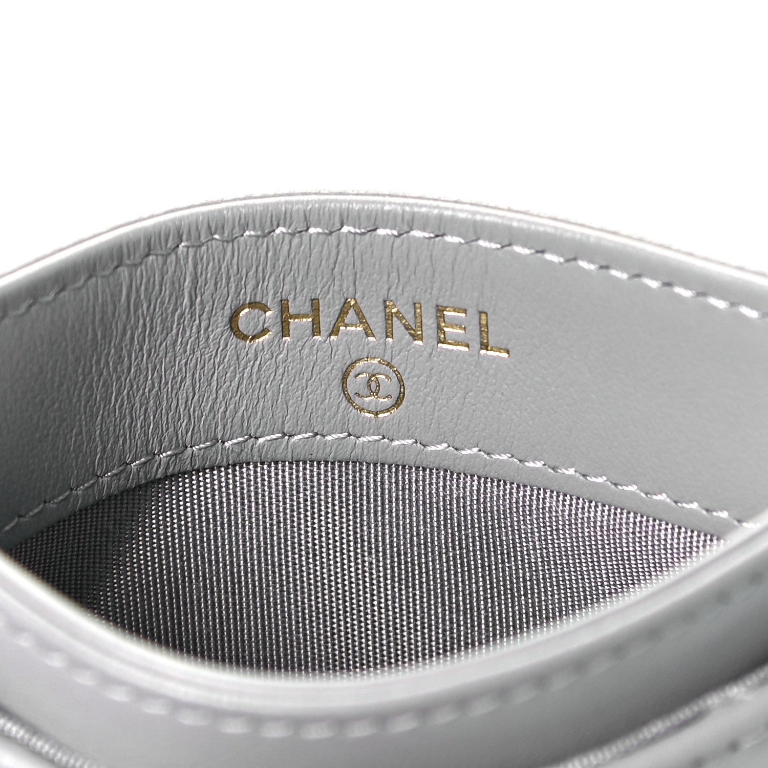Chanel Lambskin Quilted Chanel 19 Card Holder Grey 6 of 8
