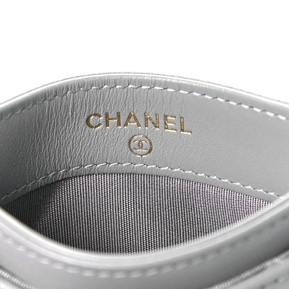 Chanel Lambskin Quilted Chanel 19 Card Holder Grey 6 of 8