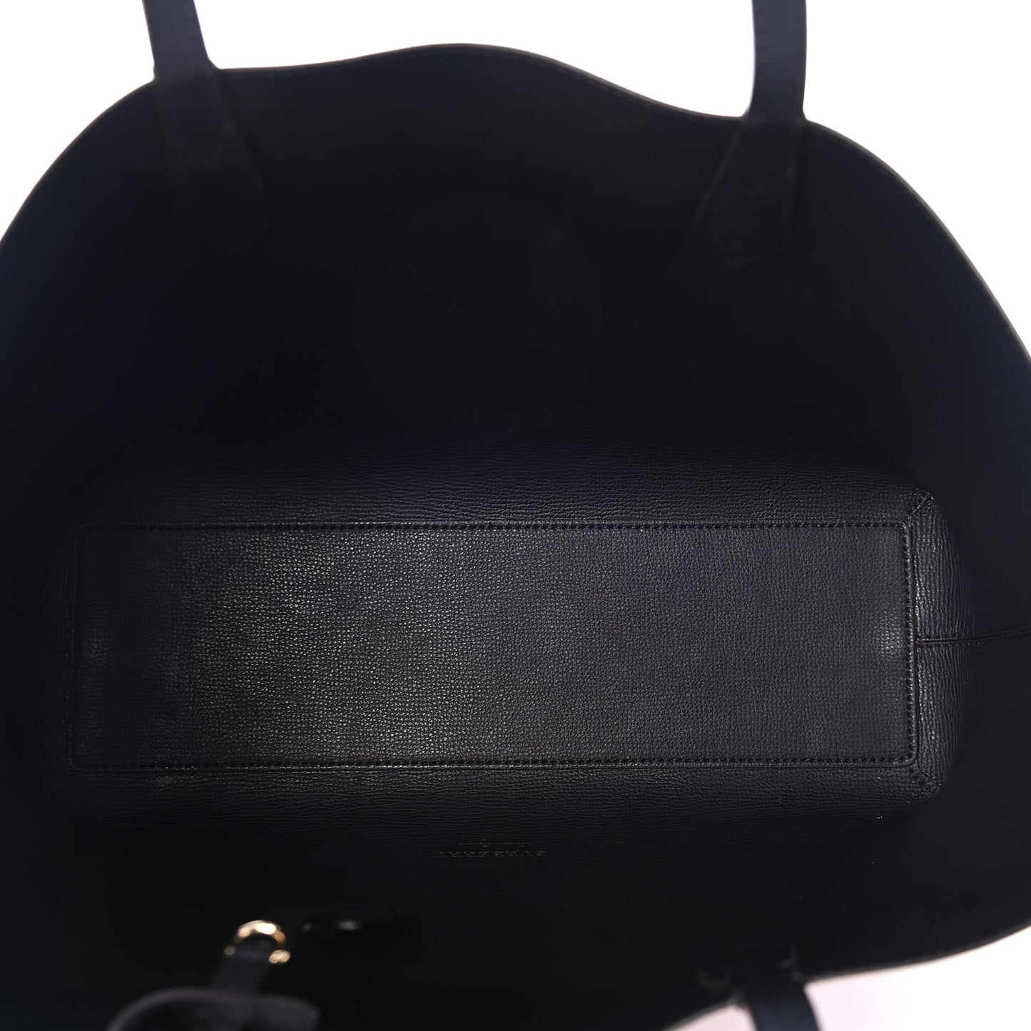 Grainy Calfskin Haymarket Check Medium Reversible Tote Black