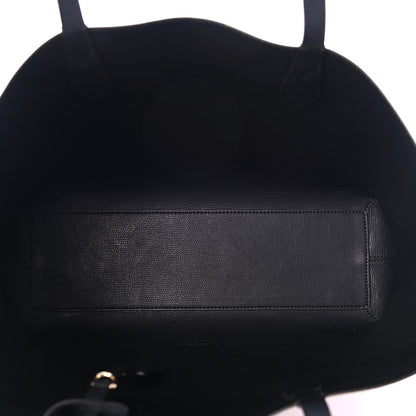 Burberry Grainy Calfskin Haymarket Check Medium Reversible Tote Black 4 of 4