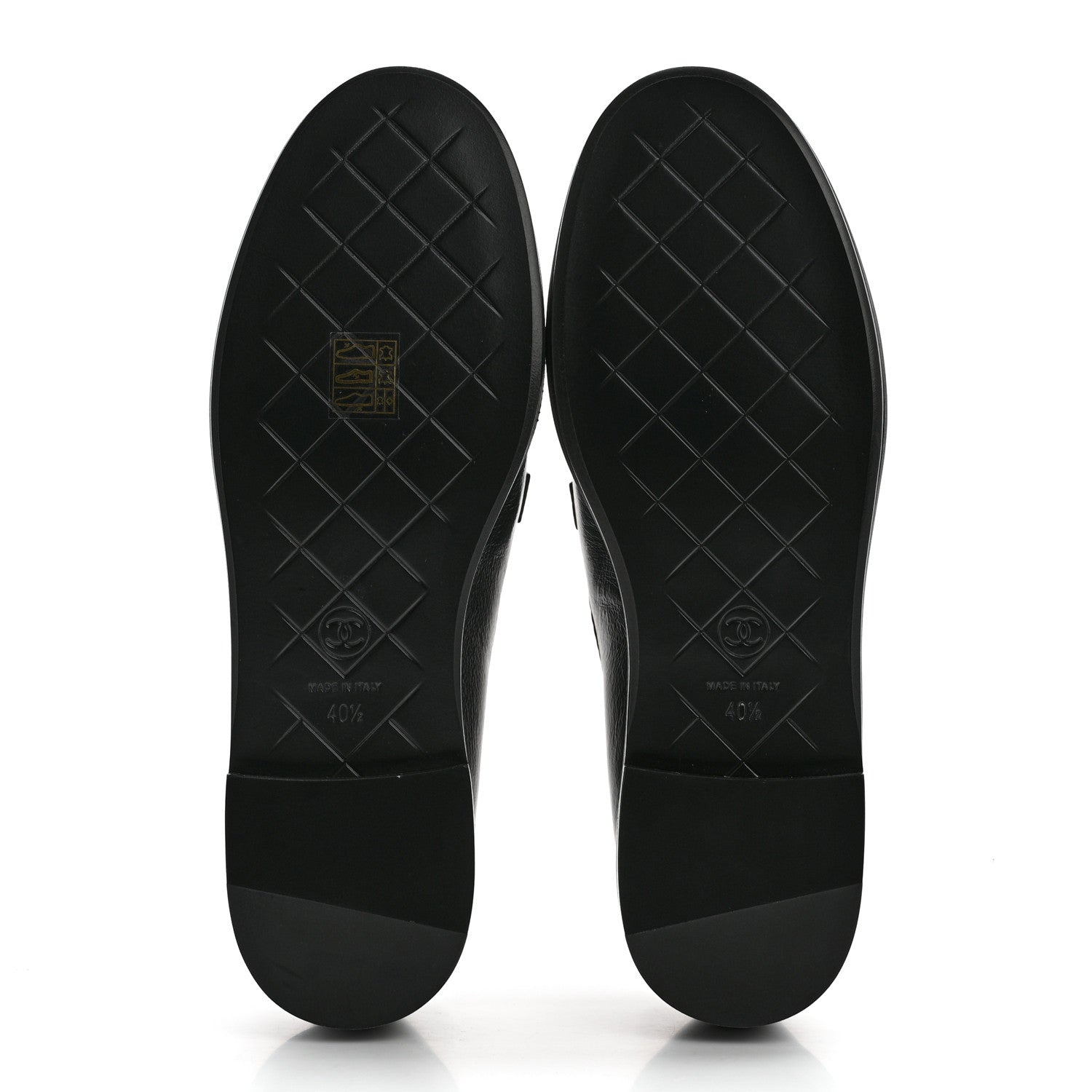 Chanel Crumpled Lambskin Quilted CC Turnlock Loafers 40.5 Black 5 of 9