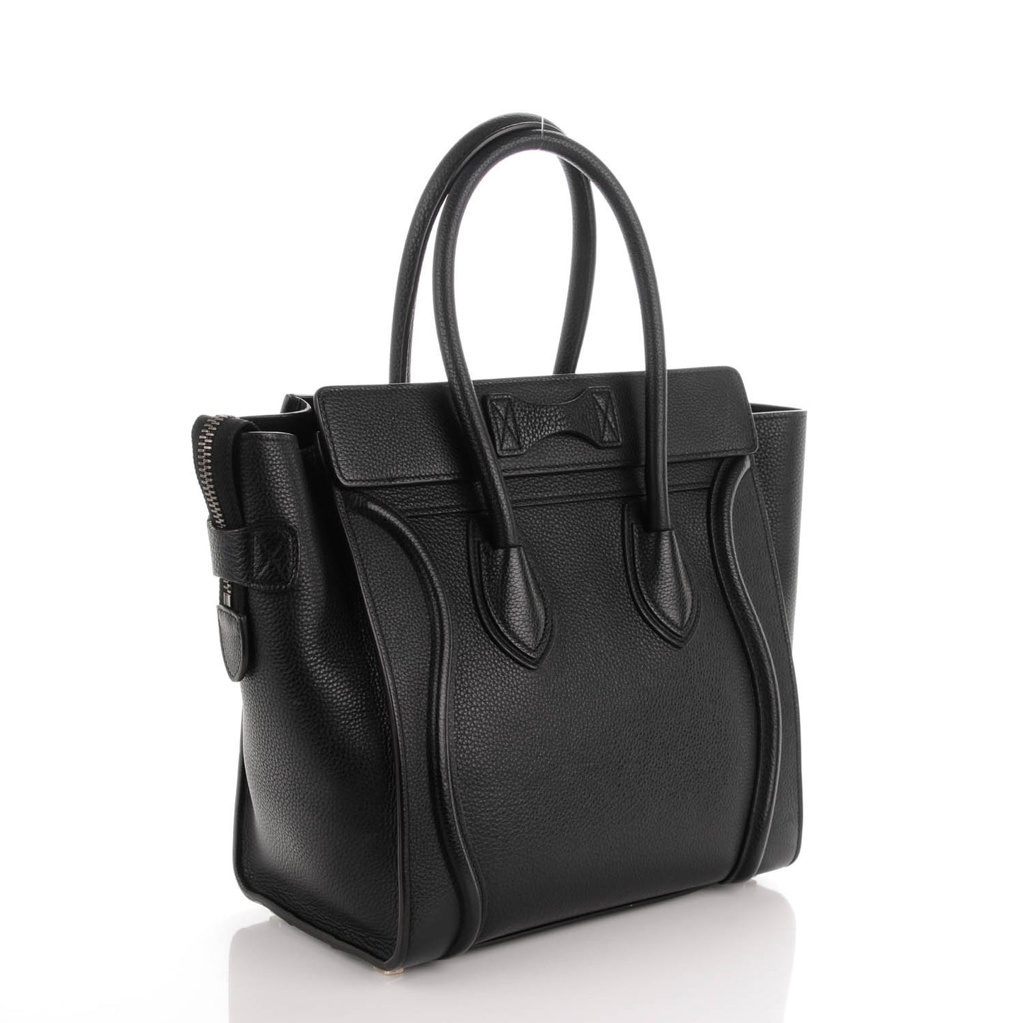 Drummed Calfskin Micro Luggage Black