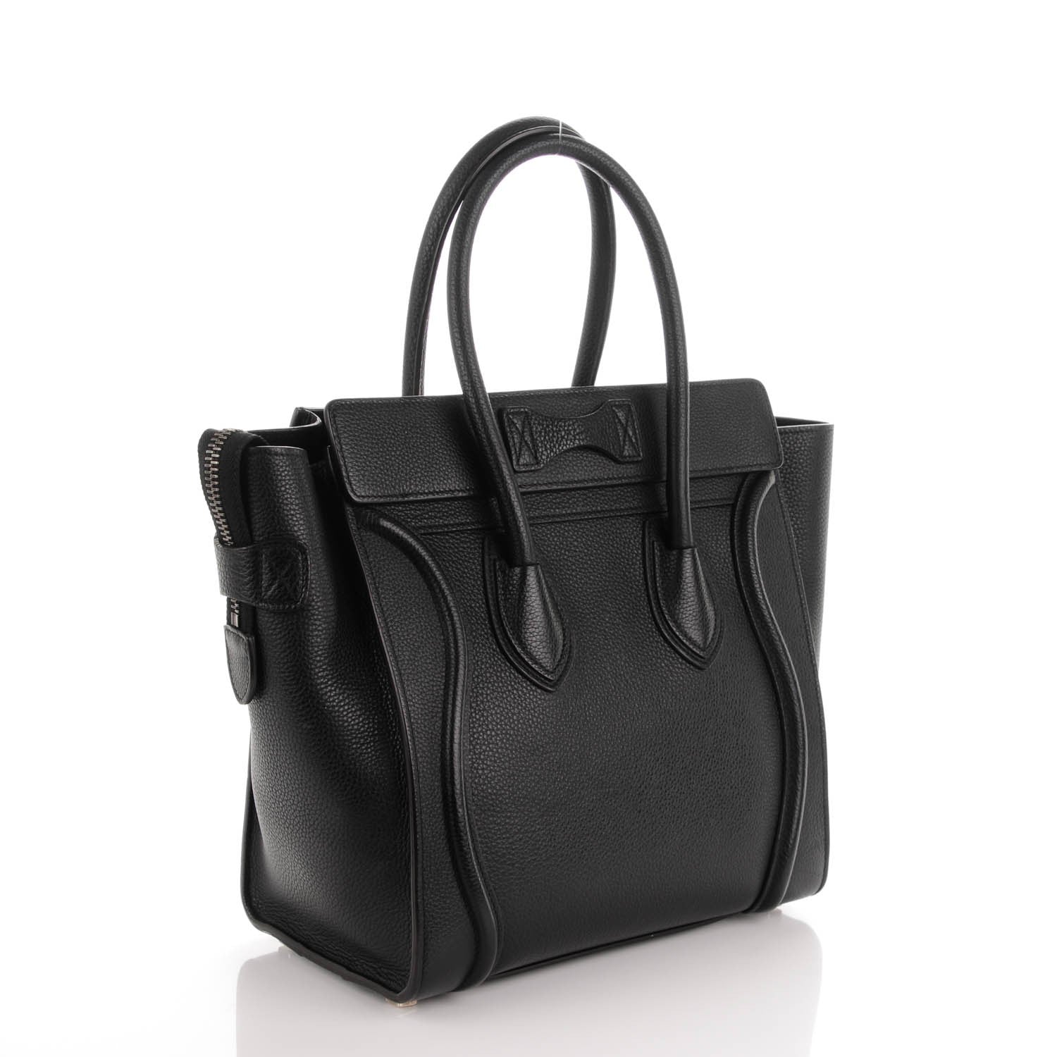 Celine Drummed Calfskin Micro Luggage Black 3 of 7