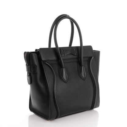 Celine Drummed Calfskin Micro Luggage Black 3 of 7