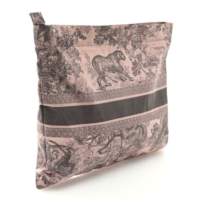Christian Dior Embroidered Toile De Jouy Diortravel Zipped Pouch Pink Multicolor 3 of 6