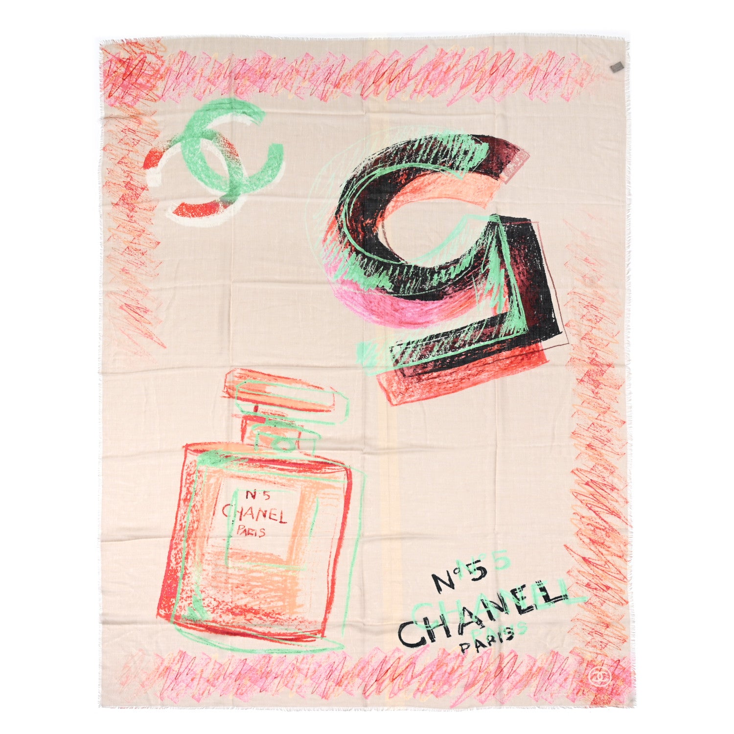 Chanel Cashmere Printed Scarf Multicolor 1 of 4