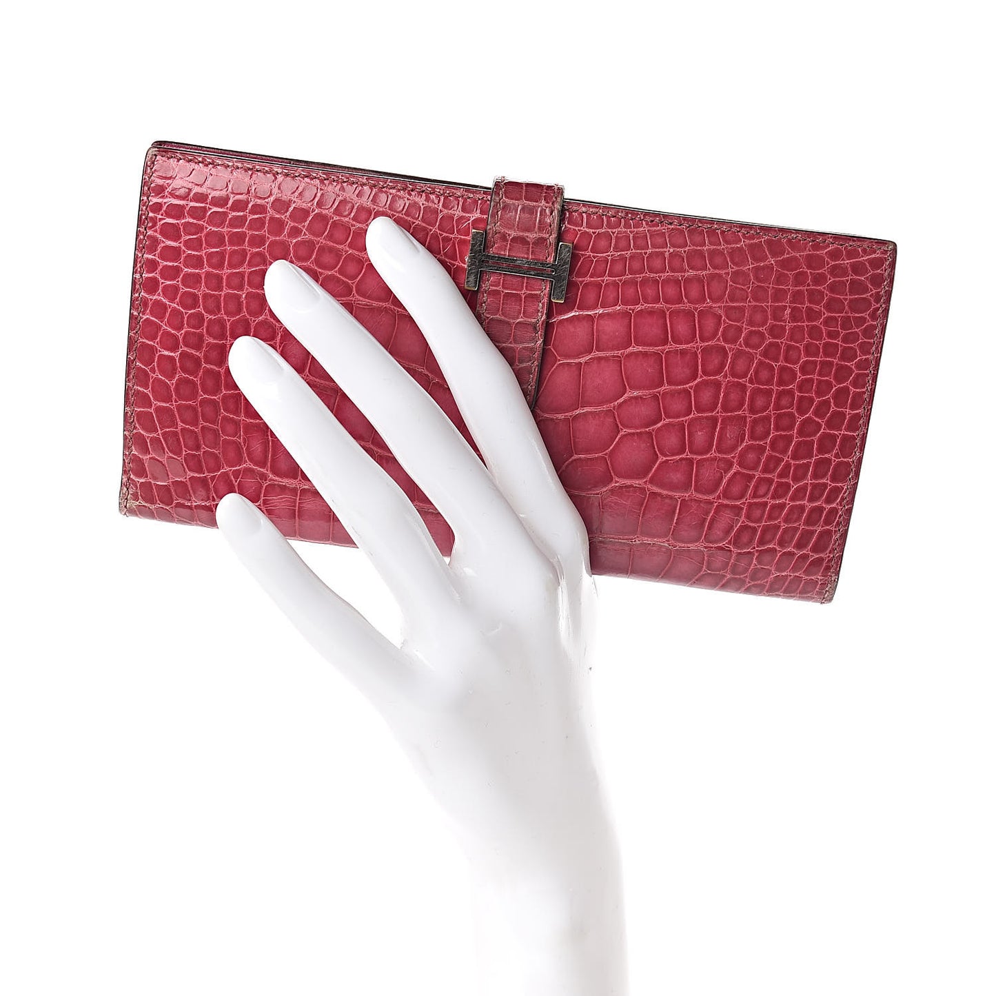 Shiny Alligator Bearn Wallet Fuchsia