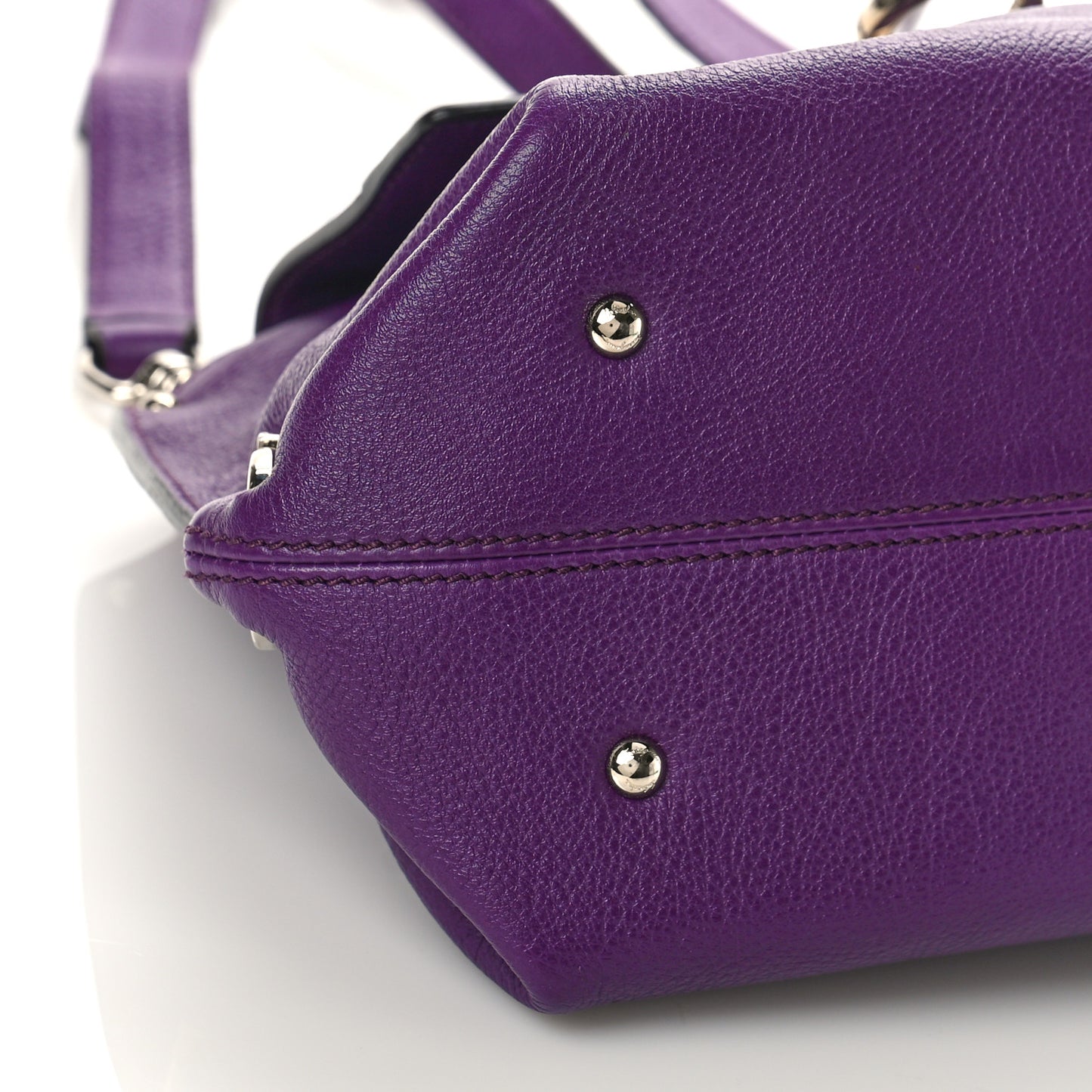 Grained Calfskin Sofia Satchel Mirtillo