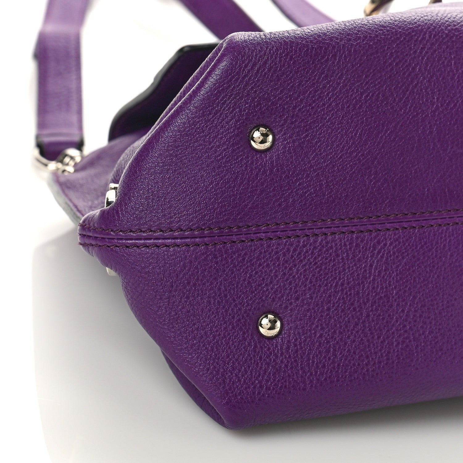 Salvatore Ferragamo Grained Calfskin Sofia Satchel Mirtillo 7 of 8