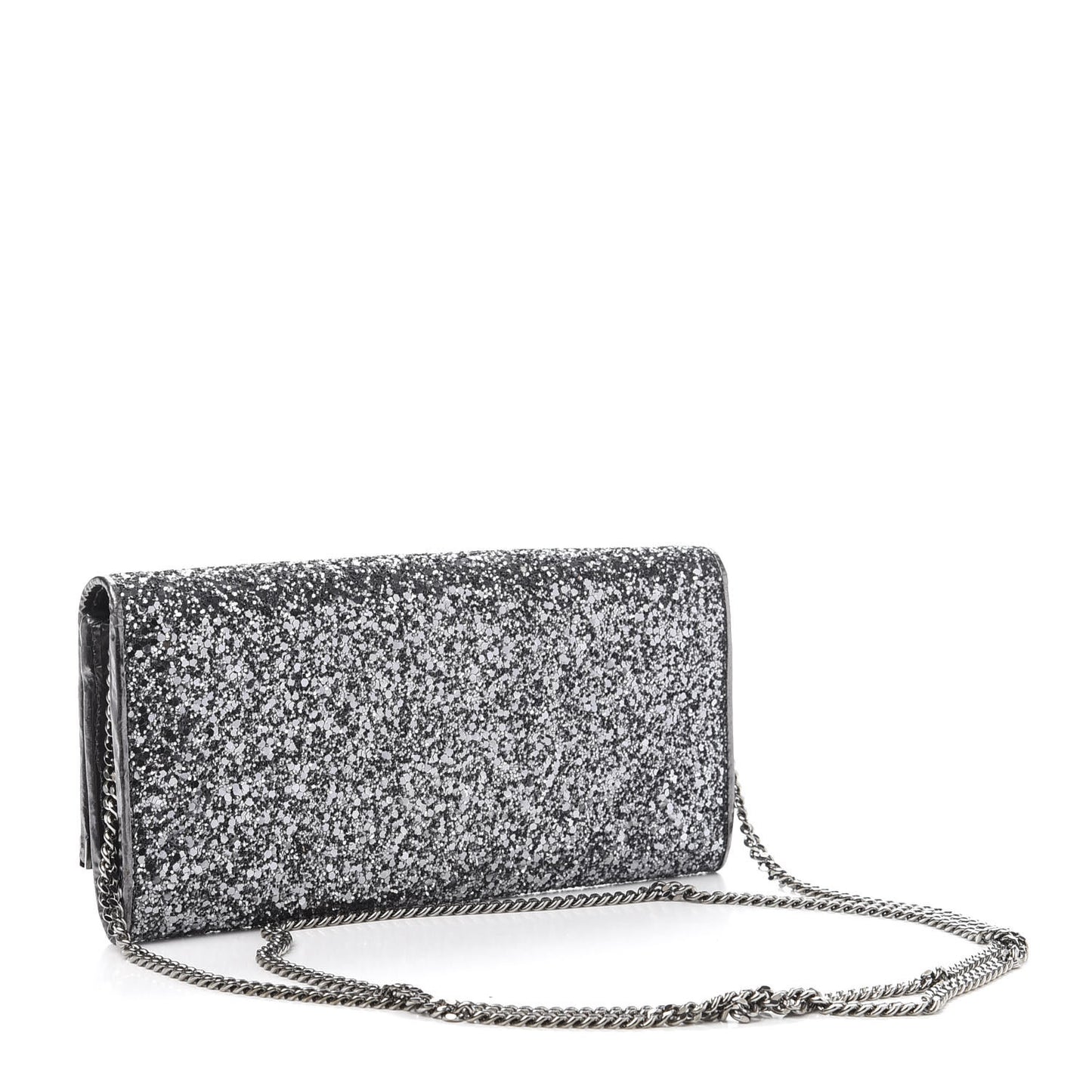 Glitter Milla Wallet on Chain Silver