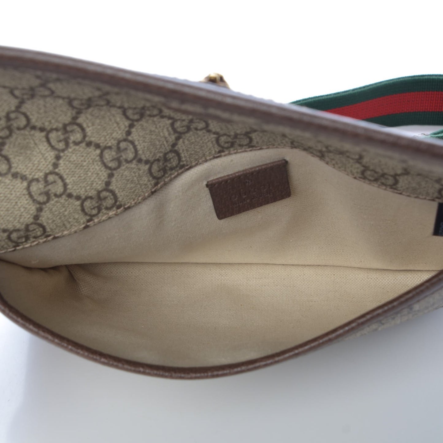 GG Supreme Monogram Neo Vintage Web Belt Bag Brown