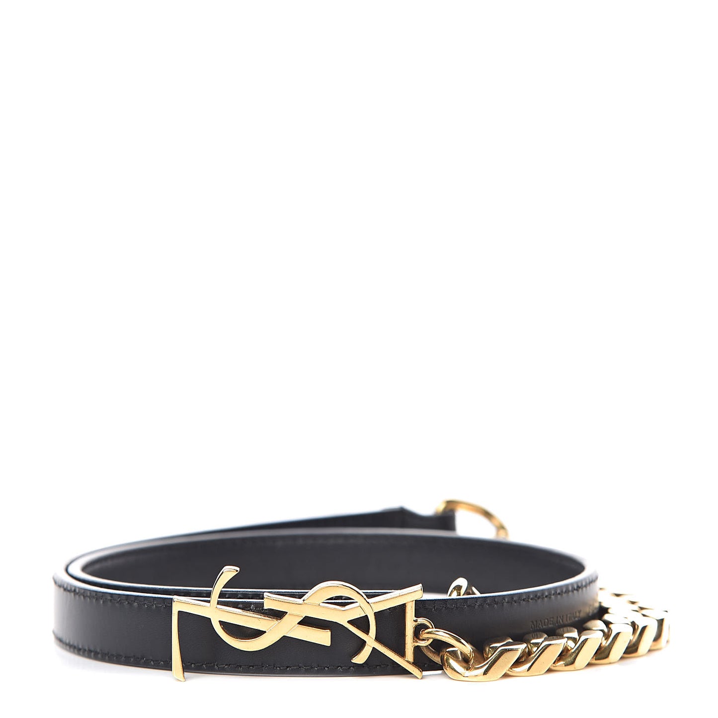 Calfskin Monogram Chain Belt Black