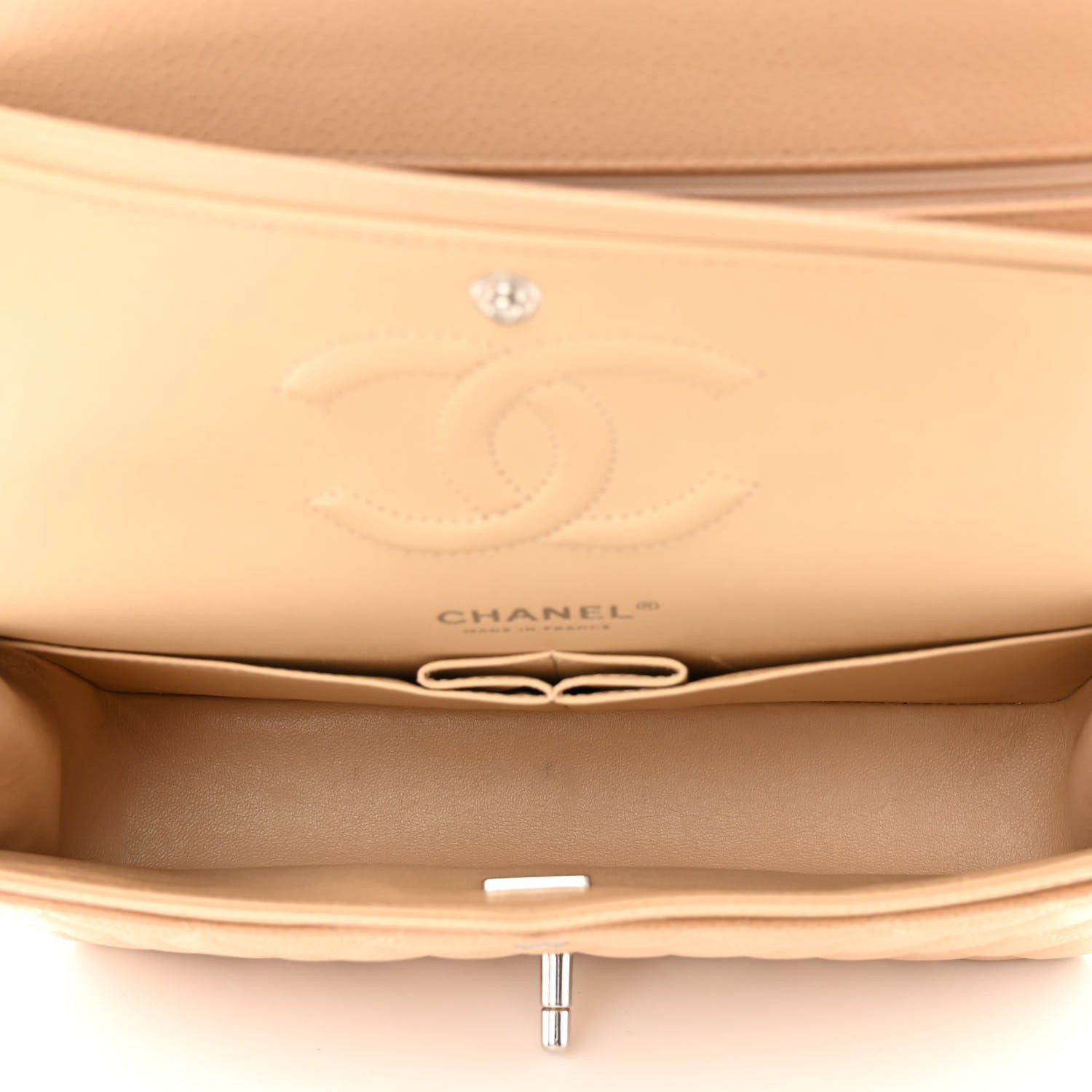 Chanel Caviar Quilted Medium Double Flap Beige 5 of 12