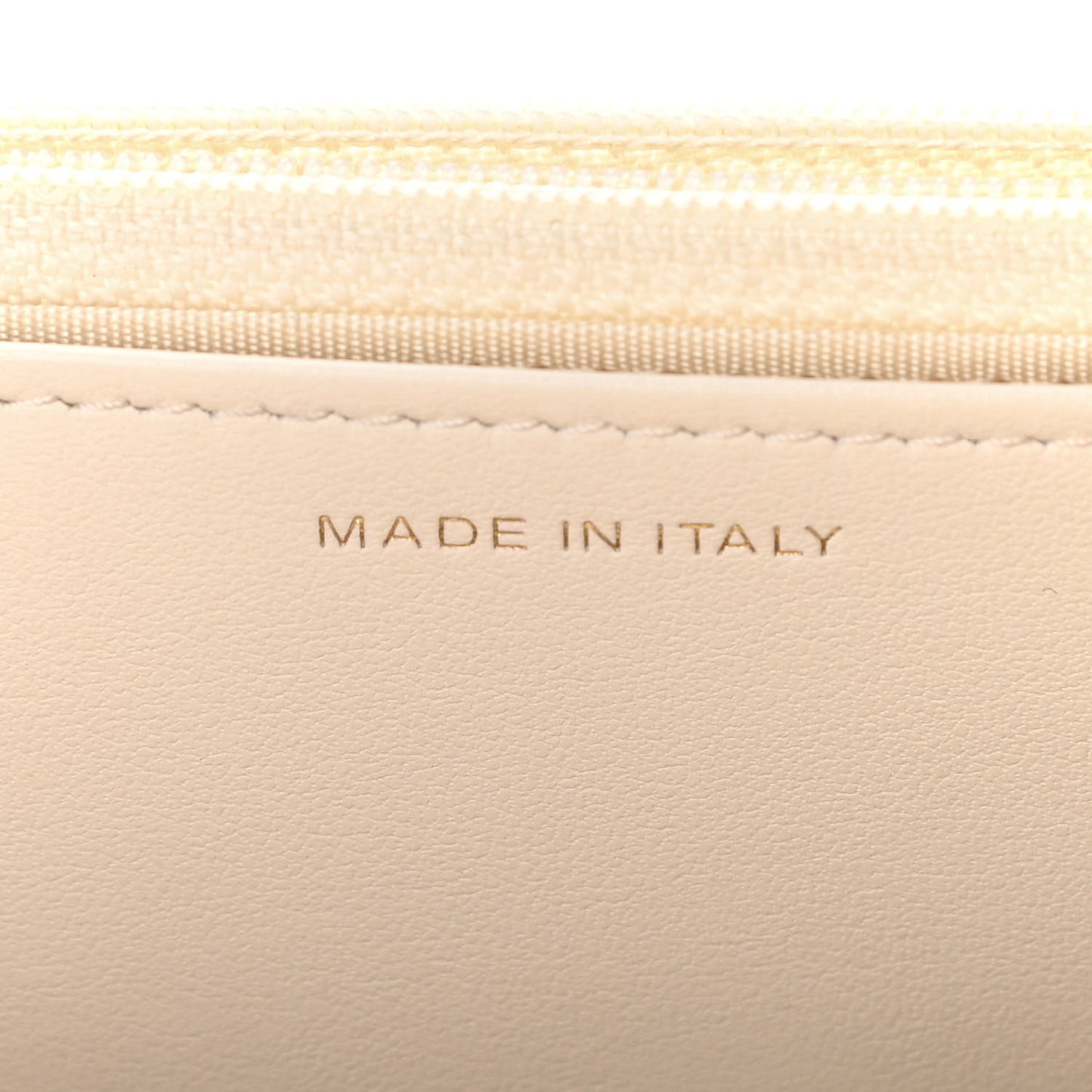 Goatskin Quilted French New Wave Chain CC Wallet On Chain WOC Ivory