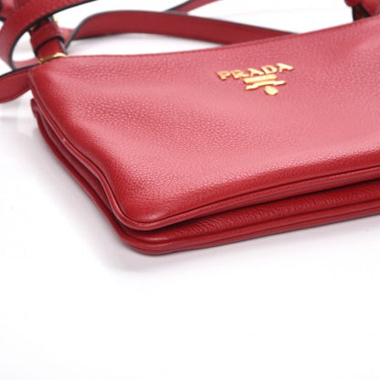 Prada Vitello Phenix Double Zip Crossbody Bag Scarlatto 7 of 10