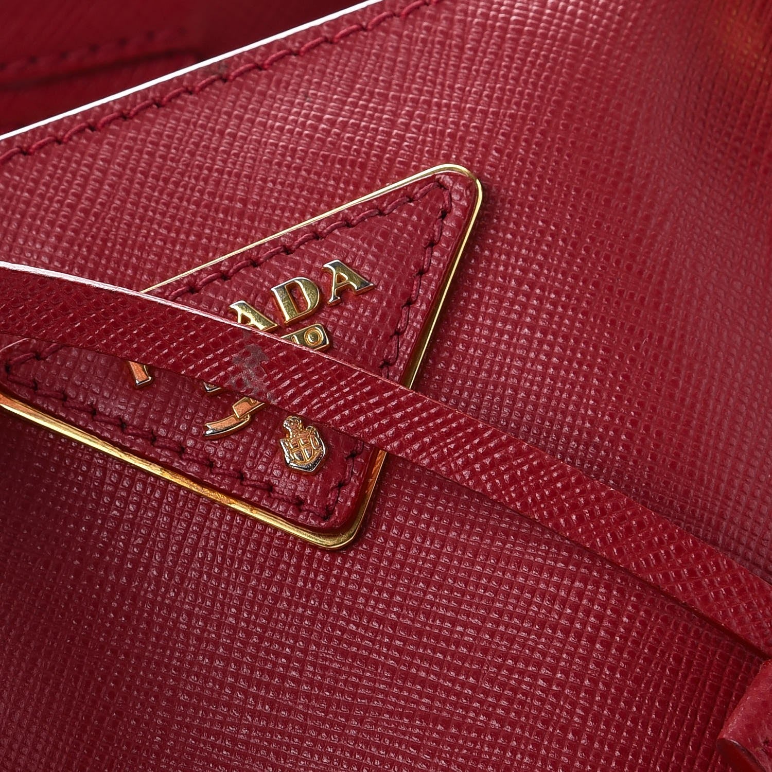 Prada Saffiano Lux Large Tote Fuoco 15 of 17