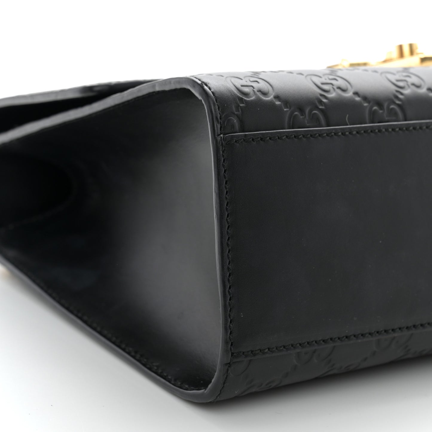 Guccissima Medium Padlock Shoulder Bag Black