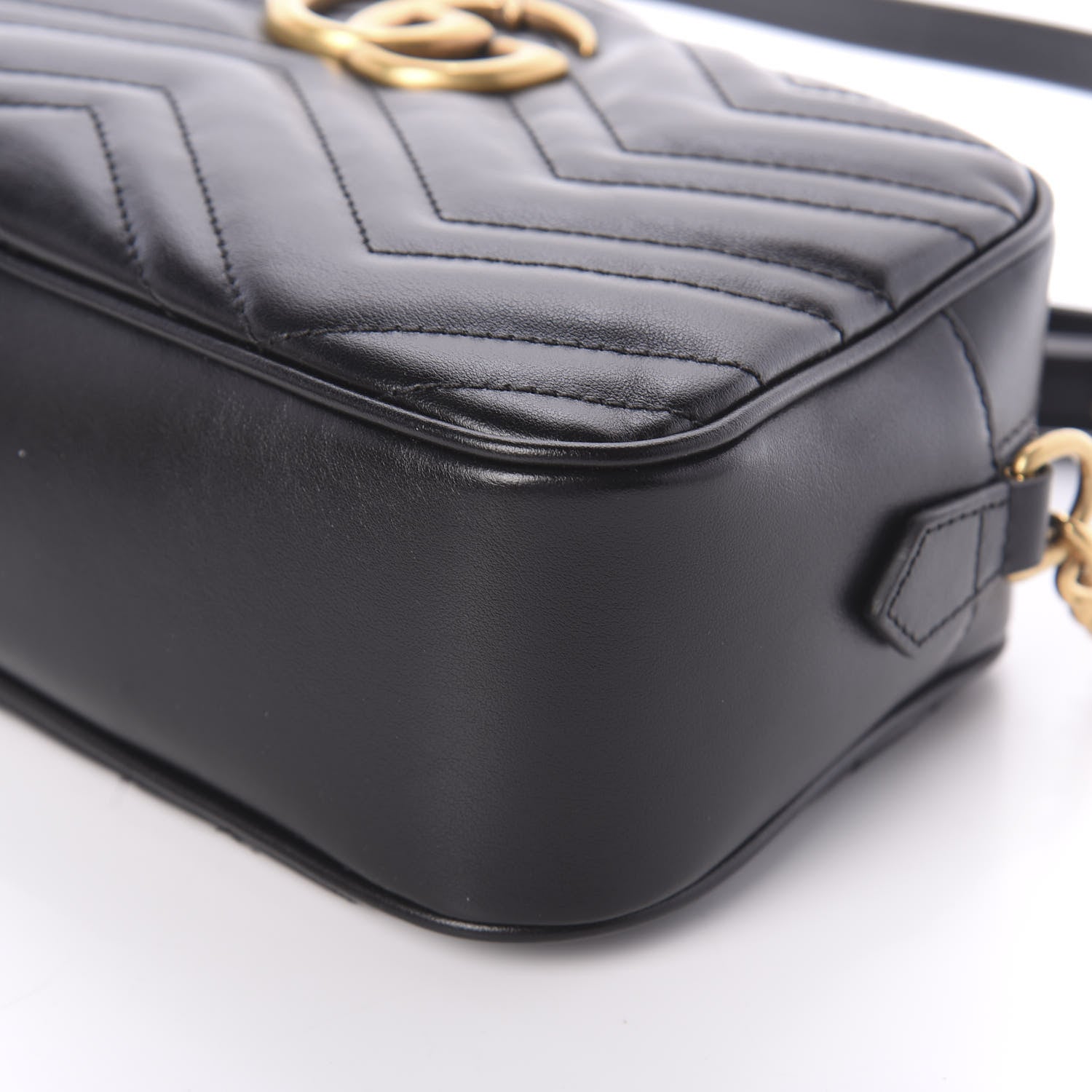 Gucci Calfskin Matelasse Small GG Marmont Chain Shoulder Bag Black 8 of 8