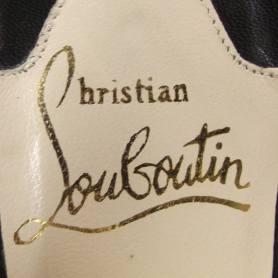 Christian Louboutin Crepe Satin Slingback Heels 39.5 Black 7 of 8