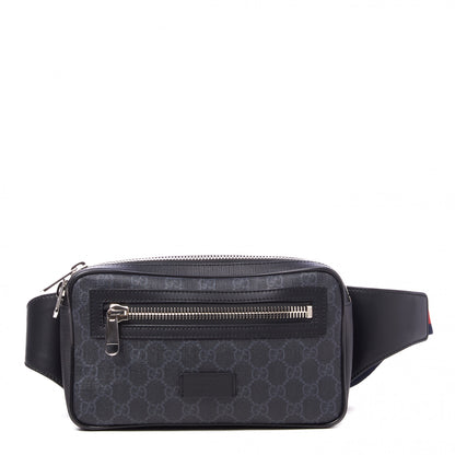 Gucci Soft GG Supreme Monogram Web Belt Bag Black Grey 1 of 8