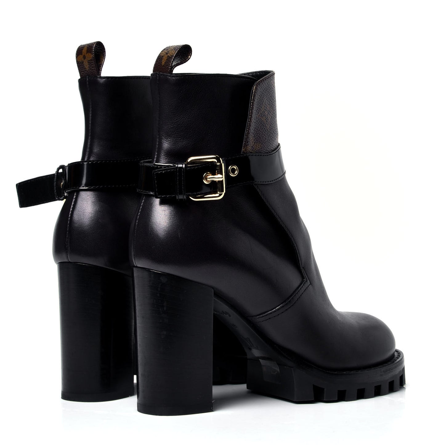 Calfskin Monogram Star Trail Ankle Boots 39 Black