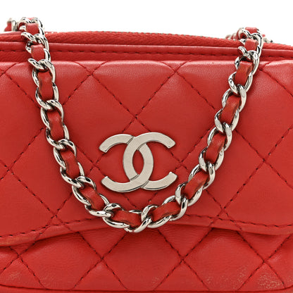 Chanel Lambskin Quilted Small Pocket Box Camera Case Red 9 of 15
